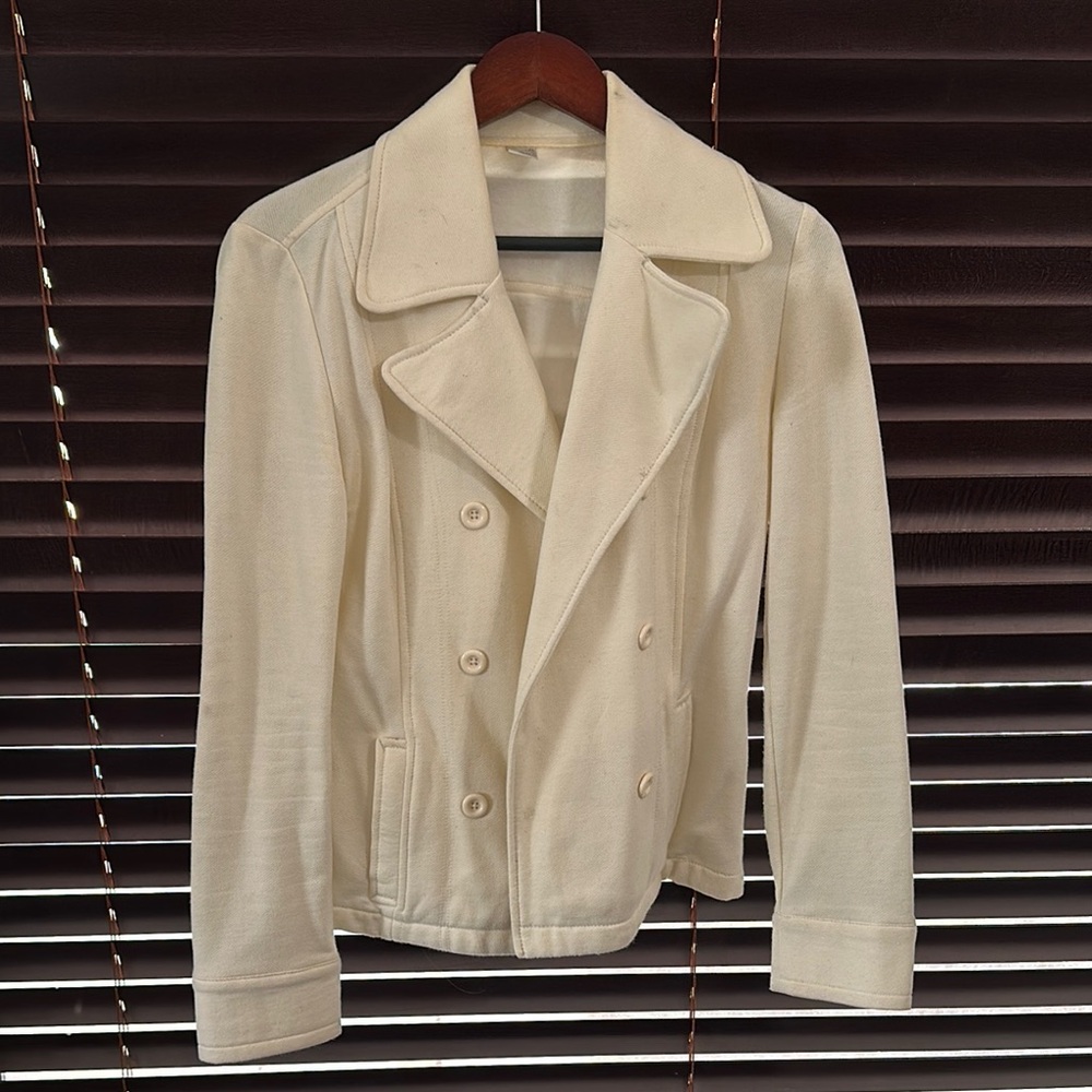 Women's Cream Double-Breasted Jacket